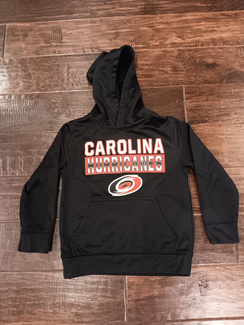 Official NHL Carolina Hurricanes Kids Pullover Hoodie – Size XS (4/5) Black